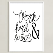 "Nice Work" - Art Print in White by Heather Francisco - Framed