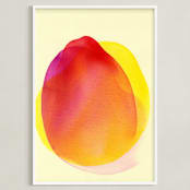 "My Portion" - Art Print in Deep Yellow by Jon Lai - Framed
