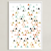 "Apertures No. 6" - Art Print in Coral by Genna Blackburn - Framed