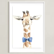 "Dapper Giraffe" - Art Print in Giraffe by Kristin Dills - Framed