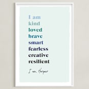 "Positive Affirmations" - Personalized Art Print in Winter by Nazia Hyder - Framed