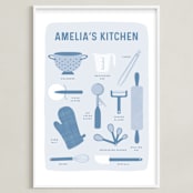 "Kitchenware" - Personalized Art Print in Slate by Dawn Pope - Framed