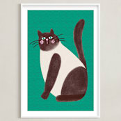 "Seal Point" - Art Print in Jade by Summer Winkelman - Framed