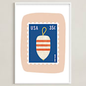 "Oh Buoy" - Art Print in Blush by Nadia Hassan - Framed