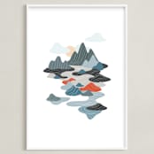 "sky valley" - Art Print in sky grey by so-mi - Framed