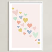 "wave of love" - Art Print in Charming Pink by Kasia Labocki - Framed