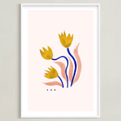 "A Flower For You, A Flower For Me III" - Art Print in Peony by Kayla King - Framed