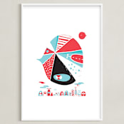 "Glink Glunk" - Art Print in Cherry by ERAY - Framed