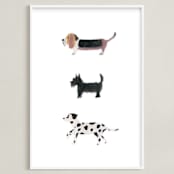 "it's a dog's world" - Art Print in clean white by Sheila Sunaryo - Framed