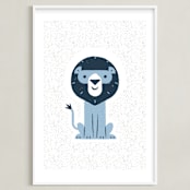 "mr LION" - Art Print in Raindrop by Bob Daly - Framed