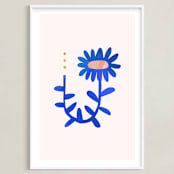 "A Flower For You, A Flower For Me II" - Art Print in Rain by Kayla King - Framed