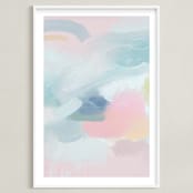 "Rainbows and Sunshine" - Art Print in Soft Pink by Lindsay Kelly Art - Framed