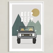 "Beep Beep" - Art Print in Forest by Christie Garcia - Framed