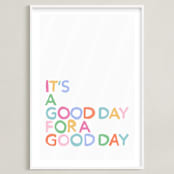 "Good Day Vibes" - Art Print in Candy by Inkblot Design - Framed