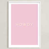 "Cowgirl II" - Art Print in Rose Petal Pink by Gwen - Framed