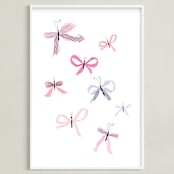 "Butterfly Bows" - Art Print in Lavender by Baumbirdy - Framed