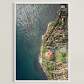 "Pool With A View" - Art Print in Sea Green by Christian Florin - Framed