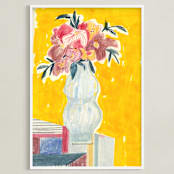 "Solar wall" - Art Print in solar yellow by Bethania Lima - Framed