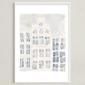 "skyscraper" - Art Print in White by Susanne Kasielke - Framed