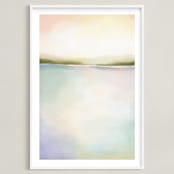 "Coral Bay" - Art Print in Coral Pink by AlisonJerry - Framed