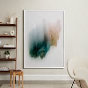 "Coffee Filtered Light" - Art Print in teal by Karen Kardatzke - In a Room