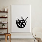 "Life is a bowl of cherries" - Art Print in Black and Off-white by Sonya Percival - In a Room