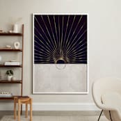 "The Golden Moon Rise" - Art Print in Mysterious Purple by Faiza Khan - In a Room