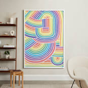 "A Long Ray Around II" - Art Print in Pastel Rainbow by raven erebus - In a Room