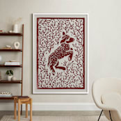 "Lamb Linocut" - Art Print in Rust by Ash Weaver - In a Room