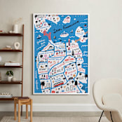 "I Love San Francisco" - Art Print in Sea Blue by Jordan Sondler - In a Room