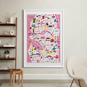"I Love Seattle" - Art Print in Flamingo Pink by Jordan Sondler - In a Room