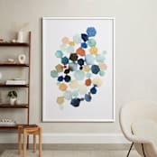 "Hexagon Cluster" - Art Print in Turquoise by Yao Cheng Design - In a Room