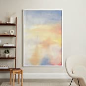 "Red Rising Sun 1" - Art Print in Morning Yellow by Susanne Kasielke - In a Room