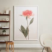 "a pink peony standing gracefully" - Art Print in vintage roseate by Qing Ji - In a Room