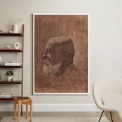 "Human One: Anton" - Art Print in Dark Coral by Colin Stuart - In a Room