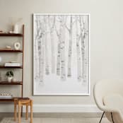 "Birch Woods in Winter" - Art Print in Ivory by Shannon Chen of Four Wet Feet Studio - In a Room