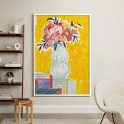 "Solar wall" - Art Print in solar yellow by Bethania Lima - In a Room
