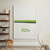 "Blooming Dots" - Art Print in Green by Subee Studio - In a Room