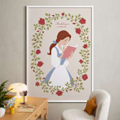 "Disney's Belle Library" - Personalized Art Print in Rose by Jamie Alexander - In a Room