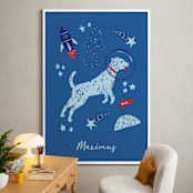 "Space Pup" - Personalized Art Print in Celestial by Kristin Mastoras - In a Room