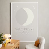 "Sweet Dreams Moon" - Personalized Art Print in Moondust by Alexandra Cohn - In a Room