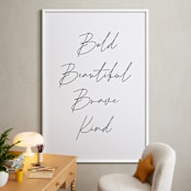"Affirmation" - Art Print in Snow by AK Graphics - In a Room