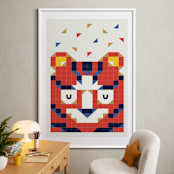 "Tigronometry" - Art Print in Tiger Orange by Masha Zimovich - In a Room