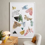 "Moths" - Art Print in Moss Green by Emilie Simpson - In a Room