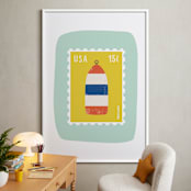 "Oh Buoy" - Art Print in Seafoam by Nadia Hassan - In a Room