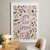"You Are Loved - Floral" - Art Print in Blush Pink by Alexa Zurcher - In a Room