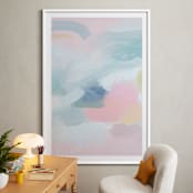 "Rainbows and Sunshine" - Art Print in Soft Pink by Lindsay Kelly Art - In a Room