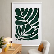 "Loopy Leaves II" - Art Print in Hunter green by Kelly Watkins - In a Room