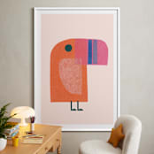 "mod toucan" - Art Print in peach by Carrie Moradi - In a Room