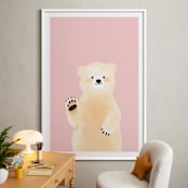 "So Beary Sweet" - Art Print in Bubblegum by Mollie Bohannon - In a Room